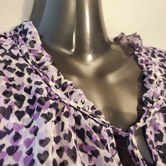 Cleo Long Sleeve Chiffon V-neck Blouse - Picture 5 of 10